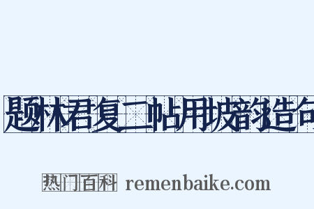 题林君复二帖用坡韵造句是什么意思的图片